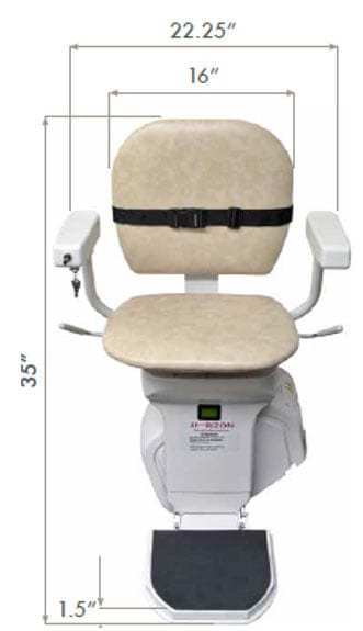 Ameriglide Stairlift dimensions - Ohio Walk-in Showers and Stairlifts