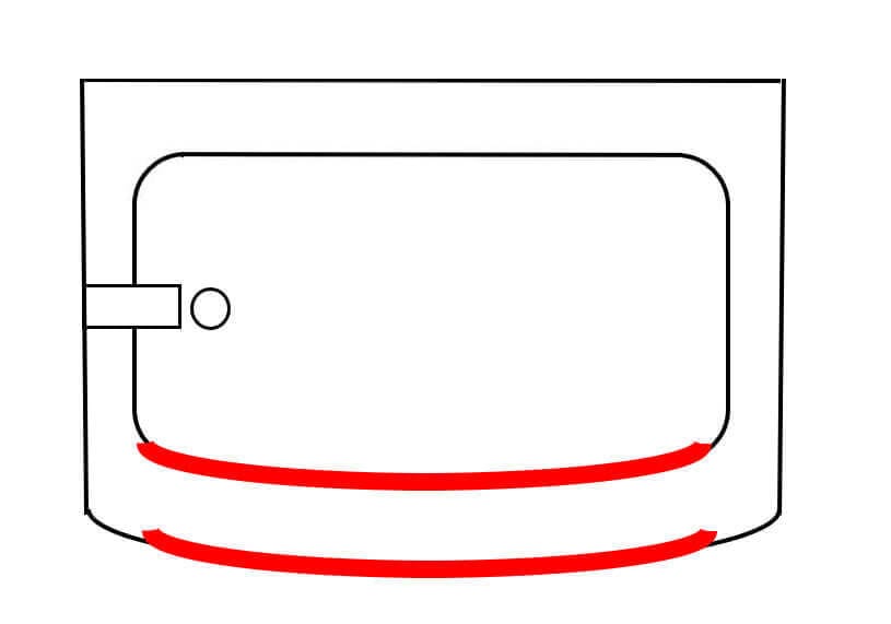 steel tub with bowed outer wall