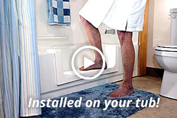 Woman Stepping into a Clean-Cut Walk-In Shower