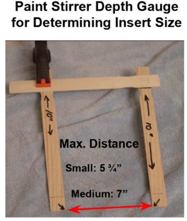 Example Paint Stirrer Depth Gauge for Determining Insert Size